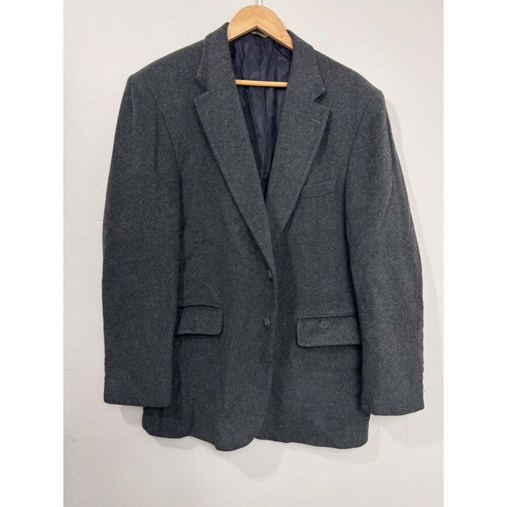 KG Men’s 44L 100% Wool Dark Gray Blazer EUC Business Coat Classic